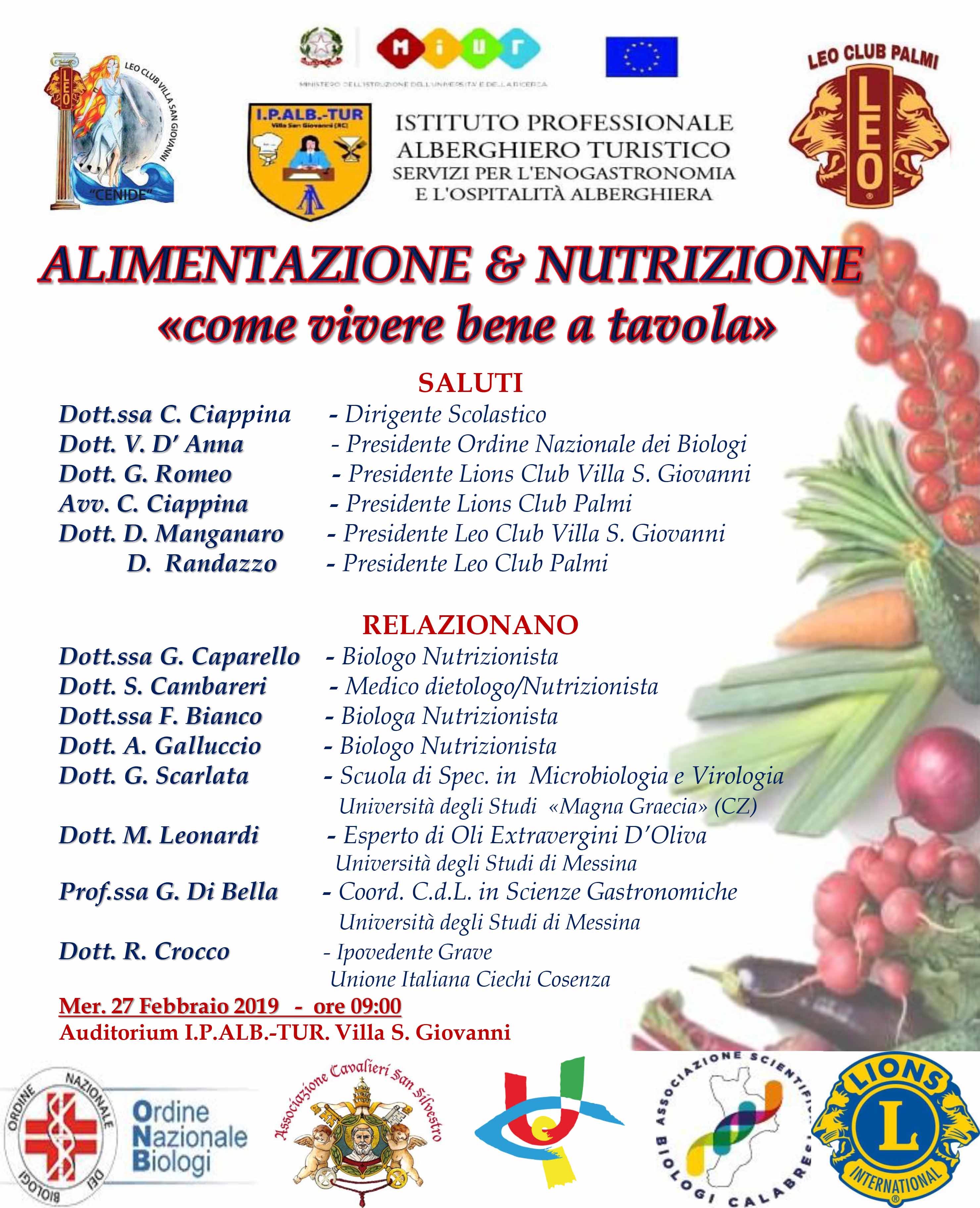 Alimentazione e Nutrizione - convegno Villa S.Giovanni